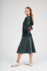 Modest Jewel Teal Velvet Riva Hooded Top – Women's Fashion