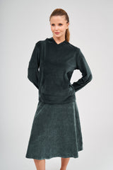 טופ ריבה עם קפוצ'ון - טורקיז יהלום