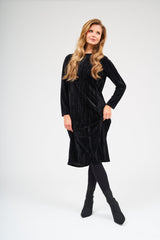 שמלת רוכסן אחורי - שחור