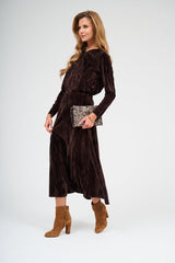 Velvet Midi Skirt - Hazelnut
