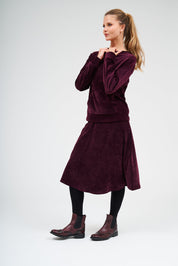 Velvet Shishi Skirt - Burgundy