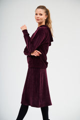 Modest Burgundy Velvet Shishi Skirt – Women's Fashion