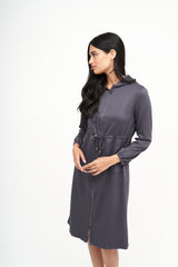 NW Vestido con Capucha: Gris