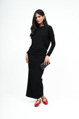 חצאית עיפרון מקסי חדשה: שחור