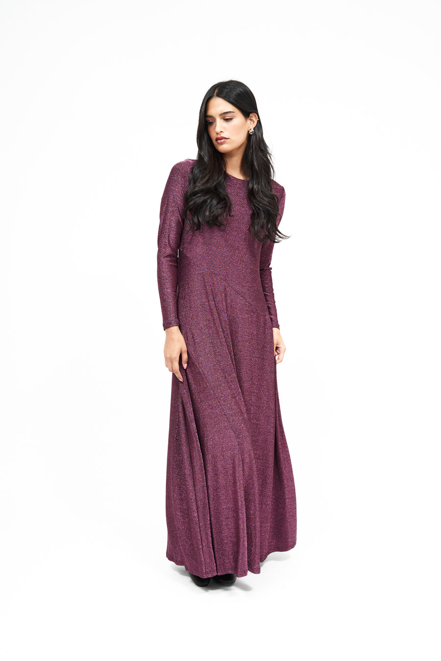 New Slant Maxi Sparkle Dress: Purple