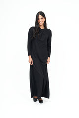 Vestido Maxi Twist Shimmer: Negro