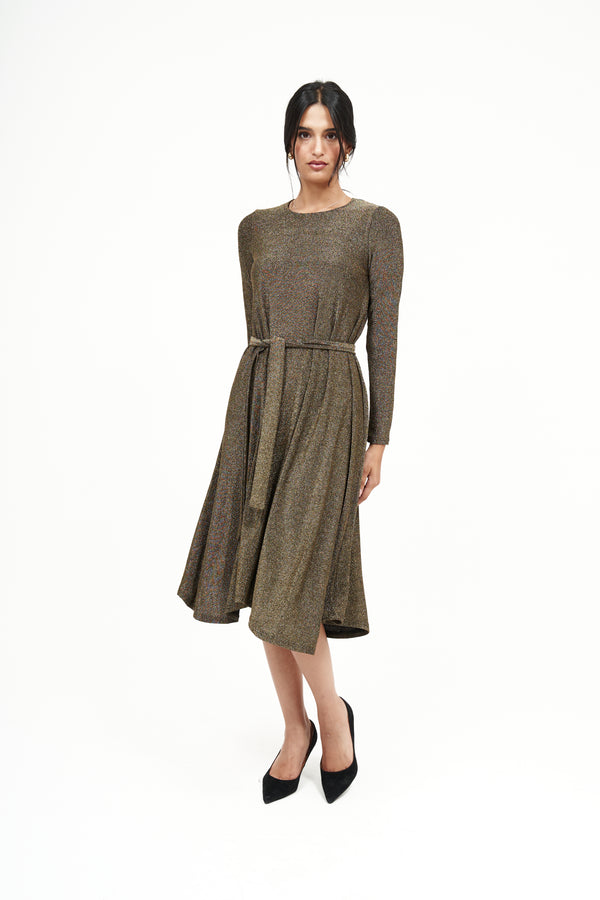 New Slant Maxi Sparkle Dress: Black