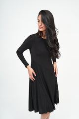 Modest Slant Short Sparkle Dress in Black - Women's Fashion