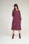 Olivia Raglan Sleeve Button Down Dress- Sangria