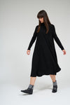 Turtleneck Flow Dress- Black