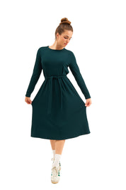 Daniella Faye Aura swing dress in ja'teal — modest women's FW26 collection, photo 2