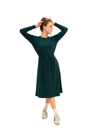 Daniella Faye Aura swing dress in ja'teal — modest women's FW26 collection, photo 3