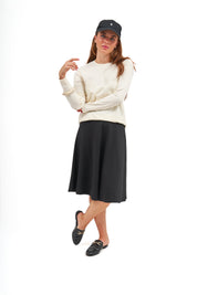 26WS0696 black and ivory sheepskin top