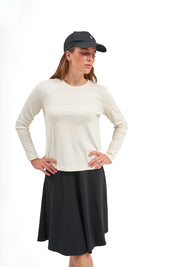 26WS0708 black and ivory sheepskin top