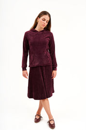 26WS1380 burgundy velvet riva set