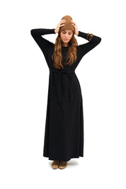 Daniella Faye Empress maxi swing dress in black — modest women's FW26 collection, photo 1
