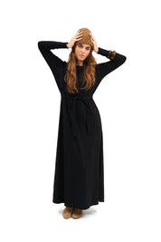 Daniella Faye Empress maxi swing dress in black — modest women's FW26 collection, photo 2