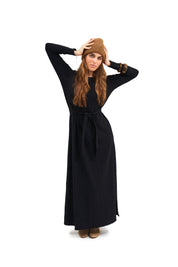 Daniella Faye Empress maxi swing dress in black — modest women's FW26 collection, photo 4