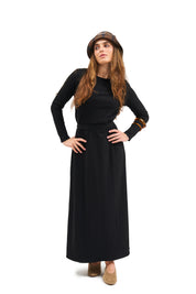 Daniella Faye Empress maxi swing dress in black — modest women's FW26 collection, photo 6