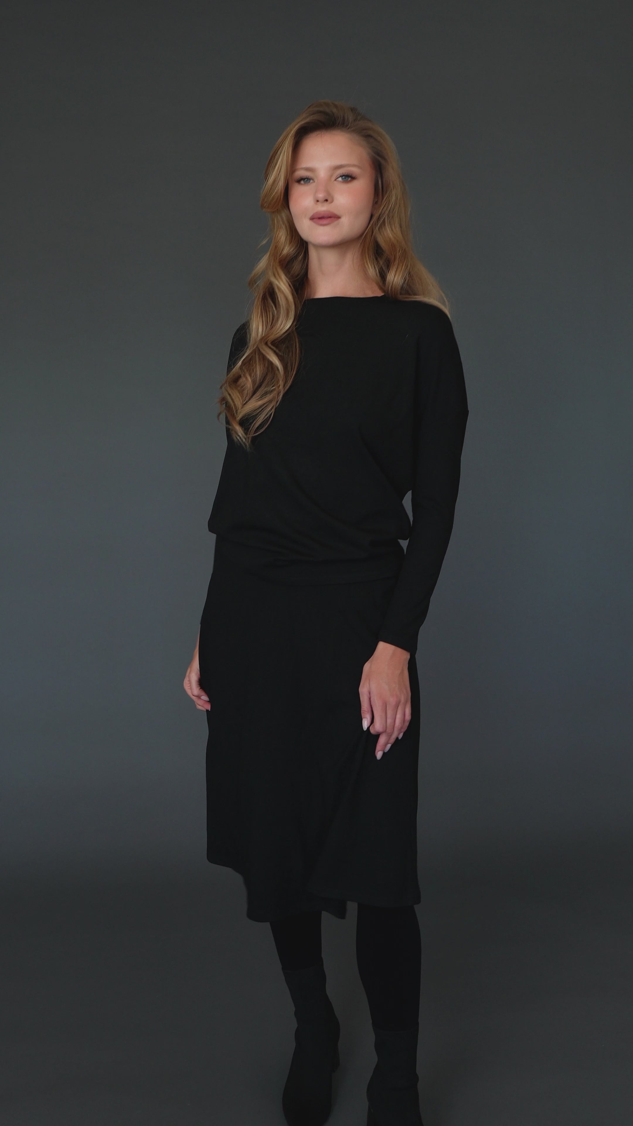 Modest Black Dalia Top – Women's Casual Top