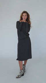 Modest Heather Grey Dalia Top – Women's Casual Top
