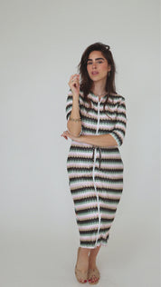 Modest Ocean Green Chevron Lia Dress – Women's Fashion