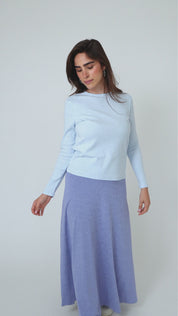 Light Blue Denim Wash Dalia MAXI Skirt