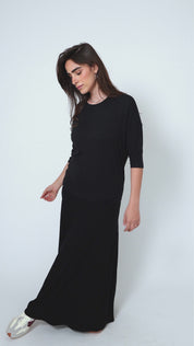 Modest Speckled Black Dalia Top – Women's Fashion