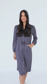 Modest Grey Hoodie Dress: Women's Fashion