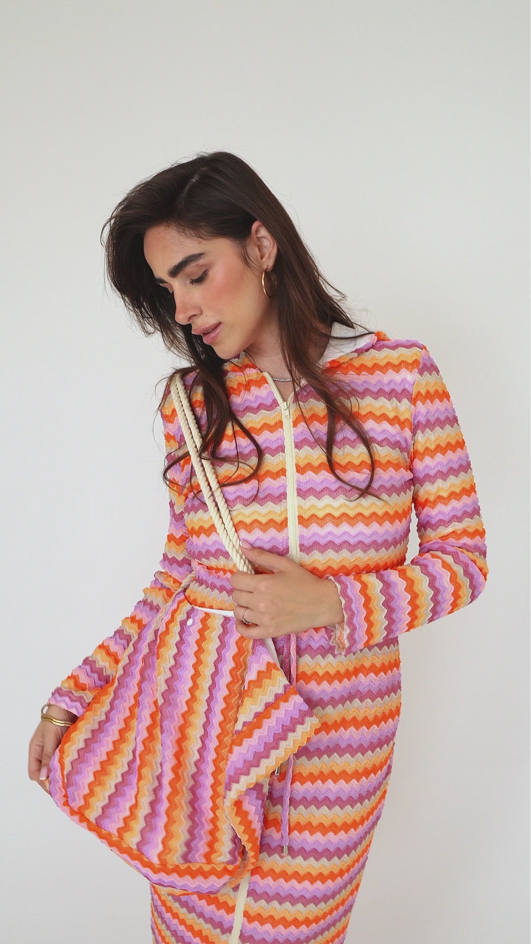 Modest Sunset Chevron Robe – Women's Fashion