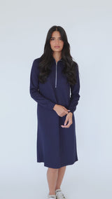 Modest Navy Serena Half Zip – Women's Fashion