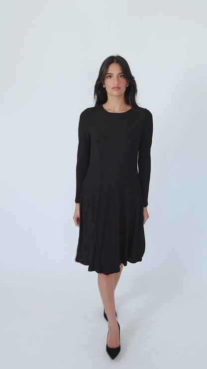 New Slant Short Sparkle Dress: Black