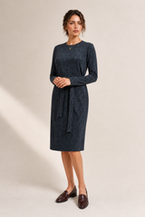 Seraphine Modest Midi Dress for Women | Long Sleeve Relaxed Everyday Dress | Charcoal