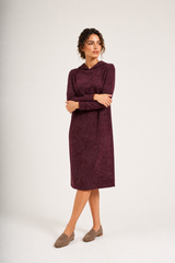 Serenity Modest Hoodie Dress for Women | Casual Long Sleeve Knit Dress | Plum