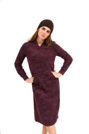 Daniella Faye Serenity pullover hoodie dress in plum — modest women's FW26 collection, photo 3