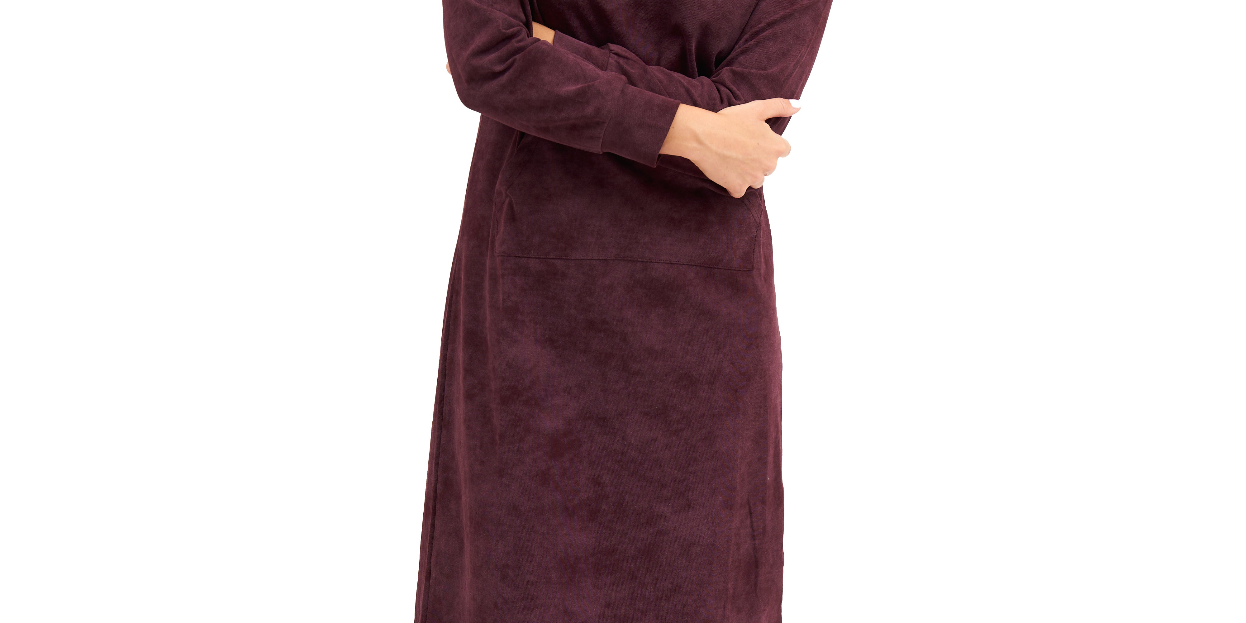 Daniella Faye Serenity pullover hoodie dress in plum — modest women's FW26 collection, photo 7