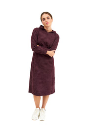 Daniella Faye Serenity pullover hoodie dress in plum — modest women's FW26 collection, photo 7