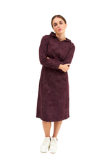 Serenity Modest Hoodie Dress for Women | Casual Long Sleeve Knit Dress | Plum