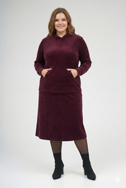 Modest Burgundy Velvet Riva Hooded Top – Women's Fashion