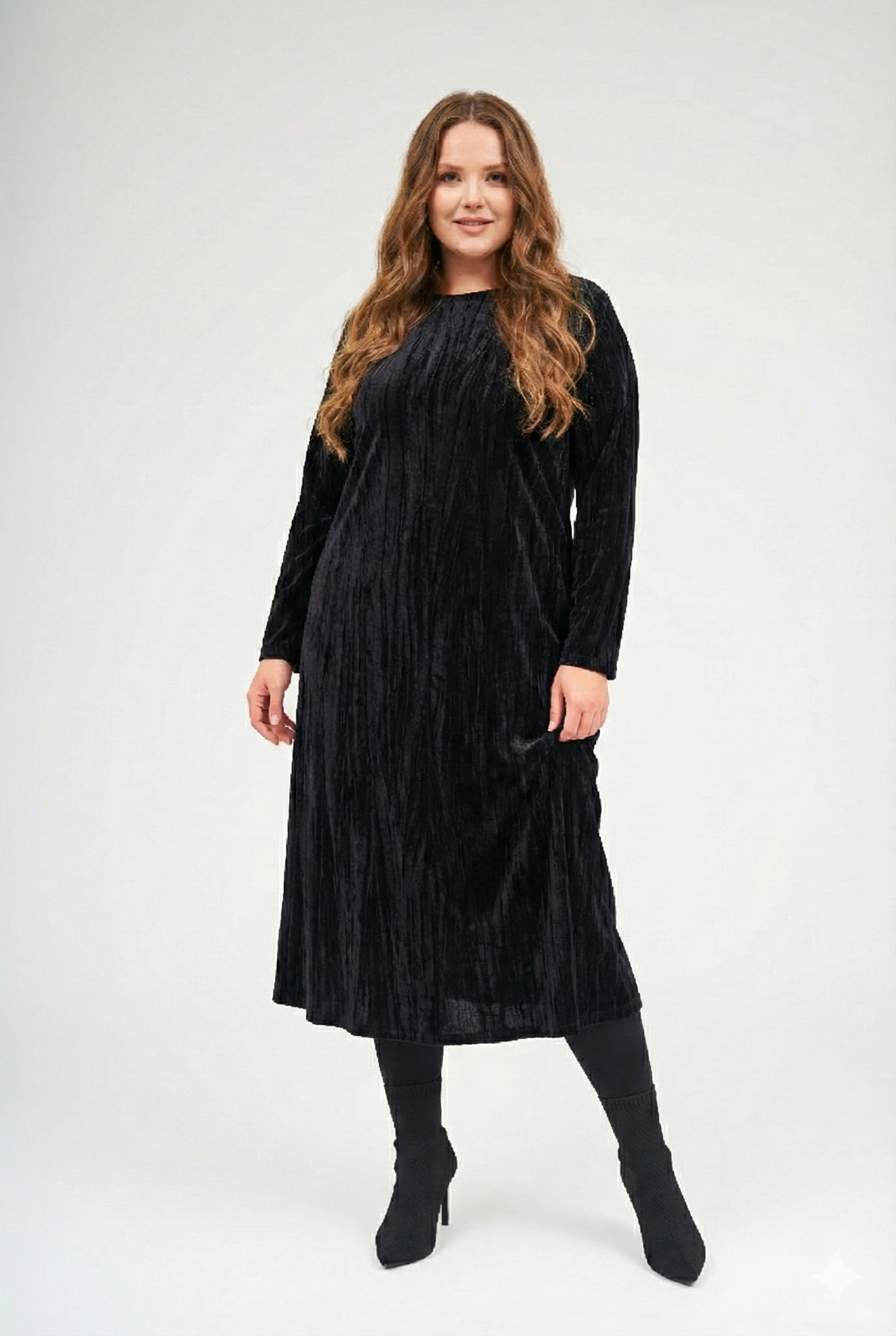 Back Zipper Dress - Black