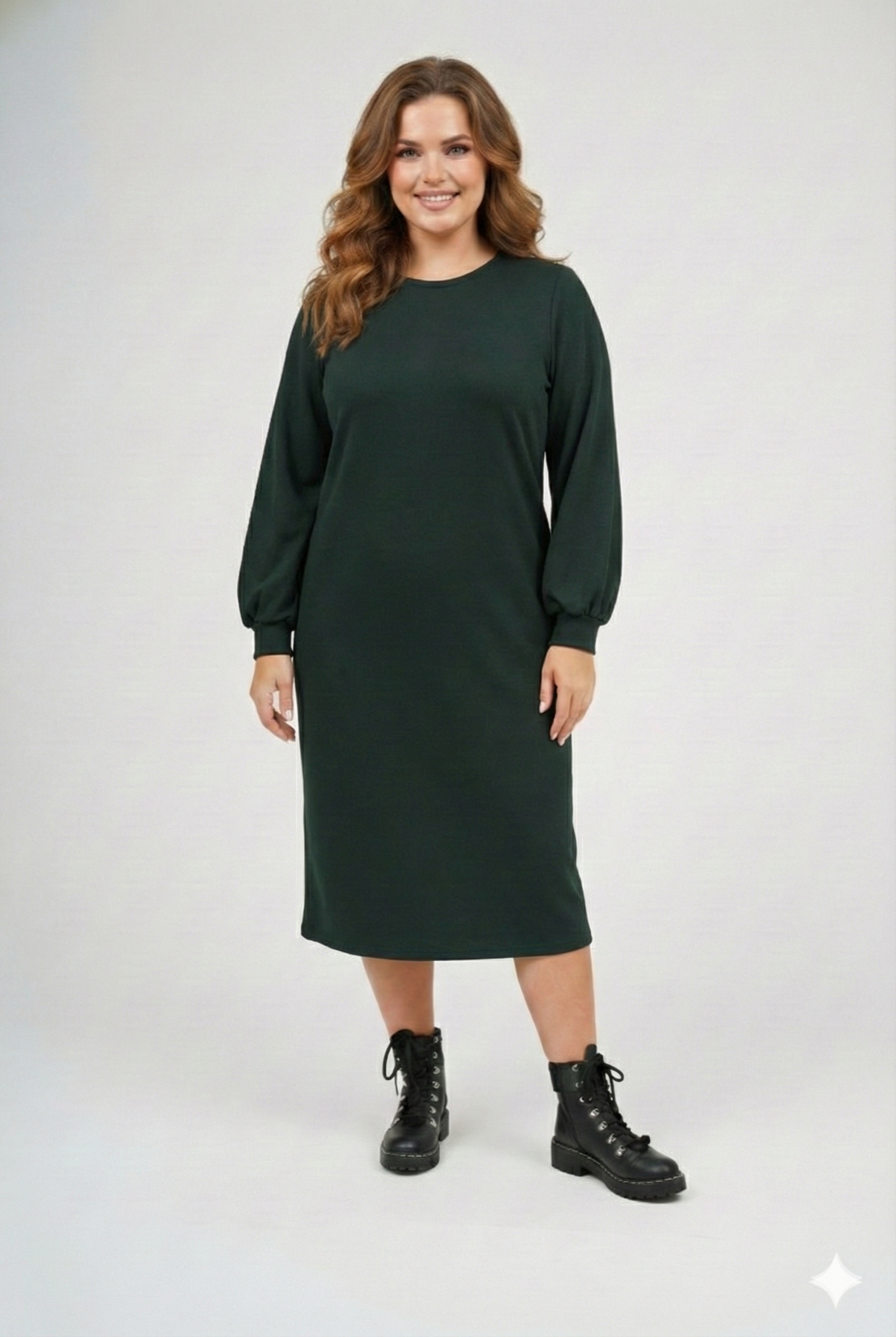Puff Sleeve Dress - Jade