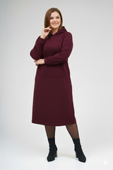 Modest Cranberry Pullover Hoodie Dress – Women's Fashion