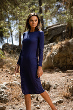 Load image into Gallery viewer, NAVY RIBBED BASIC DRESS