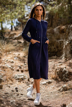 Load image into Gallery viewer, Navy long hoodie dress