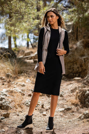 Black Basic Ribbed Dress