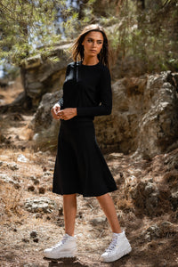 Black Dalia Ribbed Skirt