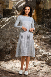 Silver Shimmer Swing Dress