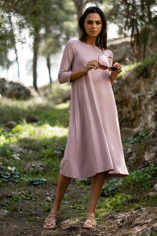 Soft Blush Swing Dress