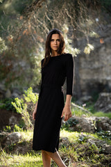 Modest Black Swing Dress - Women's Fashion