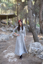 Load image into Gallery viewer, Silver Maxi Dress with Silver Shimmer